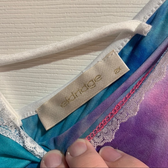 Eldridge Tank Blue Pink Purple Lace Tie-Dye NWOT - Picture 9 of 10